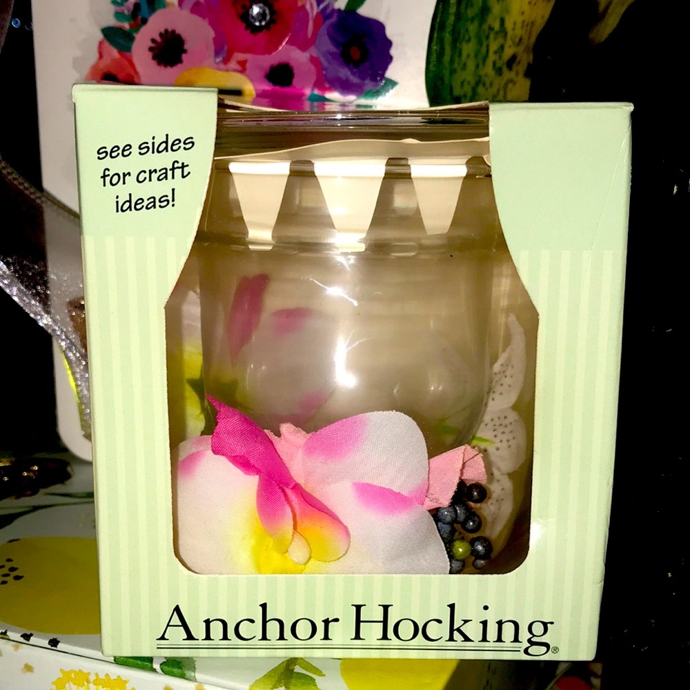 Anchor Hocking 2 piece Glass Votive Set. NIB